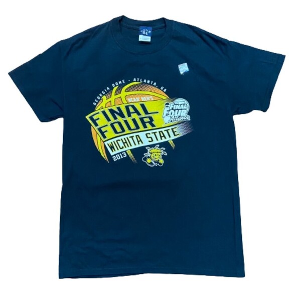 NCAA Wichita State Final Four 2013 Atlanta GA Black Yellow NWT T-Shirt Medium - Picture 1 of 7